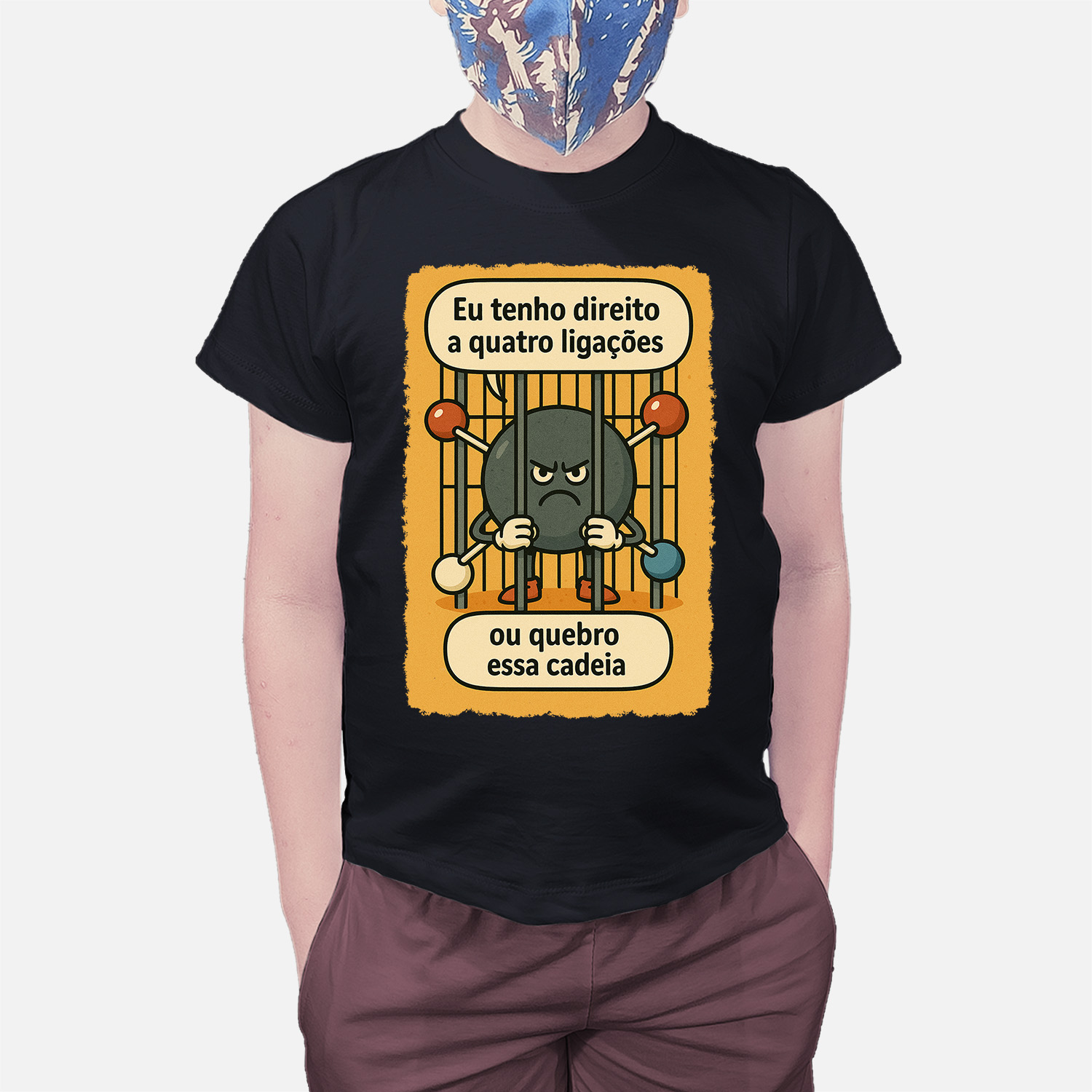 Camiseta Infantil Carbono na Cadeia